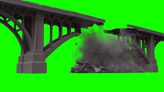 Building & House Collapse Green Screen || 4K Ultra HD ||