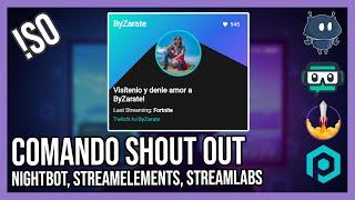 Comando Shout Out en Twitch | !so en Nightbot, StreamElements, Streamlabs y PixelChat