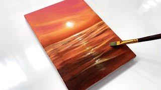 Sunset Seascape Acrylic Painting on Canvas