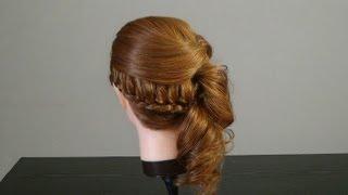 Прическа с плетением для средних волос. Quick braided hairstyle