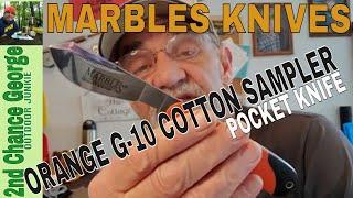 Marble's Orange G-10 Cotton Sampler Pocket Knife