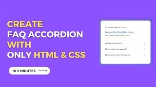 Create FAQ accordion with HTML and CSS (without Javascript)