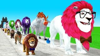 Paint Animals Cow,Buffalo,Bull,yak,Ox,Lion,Elephant,Dinosaur Fountain Crossing Animal Cartoon