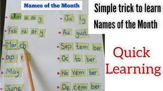 How to learn Names of the month. Months of the year. learning Months names.