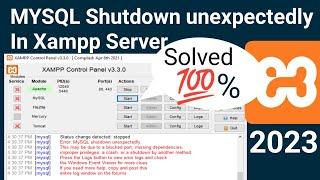 Fixed Xampp Error: MySql Shutdown Unexpectedly | Repair Corrupted DataBase | PhpMyAdmin not Work