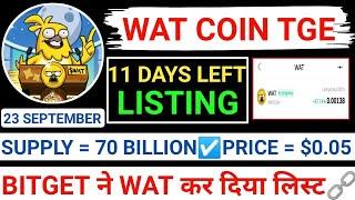 WATCOIN GAMEE AIRDROP || 10 DAYS LEFTTGE & LISTING️TOKENOMICS - PRICE $0.05 #hamsterkombat #dogs