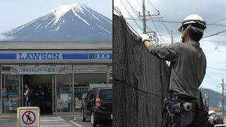 Cidade japonesa instala rede preta para impedir vista para o Monte Fuji | AFP