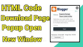Blogger download page popup window | auto popup window on page load | open popup window on page load