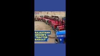 Farmer In Rajasthan Arrives At His Wedding Venue With 51 Tractors  #Shorts