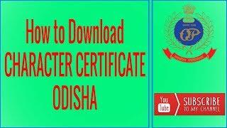 ONLINE DOWNLOAD CHARACTER CERTIFICATE ODISHA