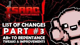 List of Changes #3 - The Binding of Isaac Repentance