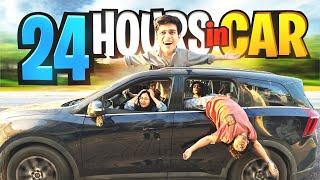 SURVIVING 24 HOURS IN CAR CHALLENGE !!