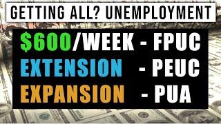 EXPLAINED | Unemployment $600 per week FPUC Extension PEUC Expansion PUA | CARES Stimulus Package