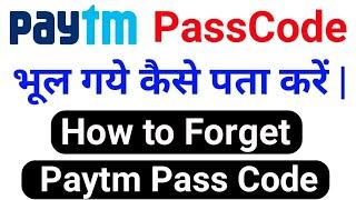 Paytm ka Passcode kaise pata Kare | How to Forgot Paytm Paytm Payments Bank Passcode | Paytm Pascode