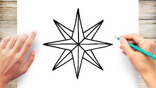 How to draw a compass rose #CompassRose