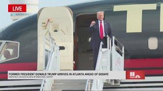 Donald Trump arrives in Atlanta before presidential debate