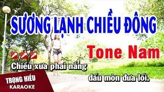 Karaoke Sương Lạnh Chiều Đông Tone Nam Nhạc Sống | Trọng Hiếu