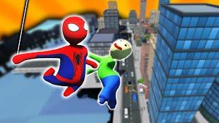 SPIDER-MAN AND BALDI SAVE THE CITY! | Feat. KINDLY KEYIN | *PART 1* (Human Fall Flat)