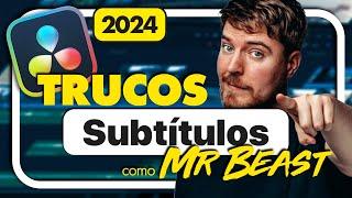 TRUCOS  SUBTITULOS como MrBEAST  y AUTOMATICOS en Davinci Resolve