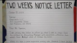 How To Write Two Weeks Notice Letter Step by Step Guide | Writing Practices