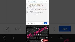 Prime number check in python how to check prime number in python#shorts #python #coding #primenumber