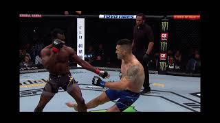 UFC 261, Chris Weidman vs Uriah Hall— Chris snaps his leg first hit, bad injury