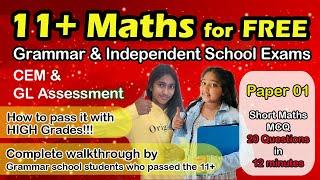 11 Plus Maths Mock Exam | CEM | GL Assessment | Paper - 01 | Smart Tutors