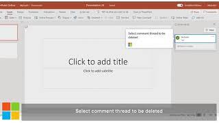 MyGuide: How to delete comment thread in PowerPoint presentation