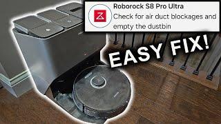 RoboRock S8 Pro Ultra Air Duct Blockage Fix