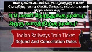 TRAIN TICKET CANCELLED REFUND RULES NEW 2022 IN TAMIL|TRAIN டிக்கெட்டை  ரத்து செய்தால் பணம் வரும்