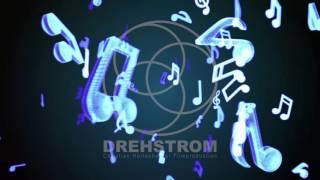 4K and HD Video Stock Footage: 3D Motion Background – Wireframe Music Notes