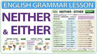 NEITHER - EITHER - English grammar lesson