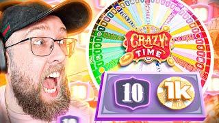 INSANE BETS ON CRAZY TIME USING THE 10X STRATEGY!