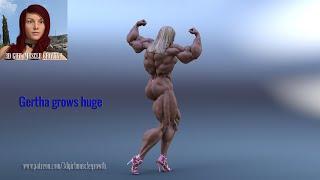 bodybuilder / Gertha grows huge / female muscle growth