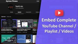 Embed YouTube Videos/Channel/Playlist On Website And Make It Responsive(NO CODING)