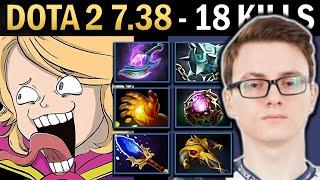 Invoker Gameplay Miracle with 18 Kills and 1010 GPM - Dota 7.38