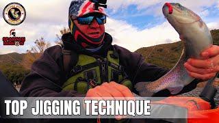 The Best Jigging Method For Trout Holding On The Bottom - Float Tube Basics - Tips And Tricks