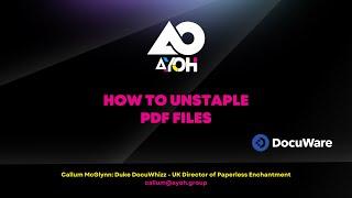 How To Unstaple in DocuWare