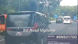 30sep2024 pie phv #SNS3170G toyota noah coming to a stop on lane 1 to do a last min 4 lane exit