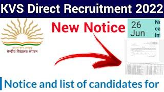 KVS NEW RESULTS ON 26 JUNE 2023 II KVS DIRECT RECRUITMENT 2022 NEW LIST OF SHORTLISTED CANDIDATES