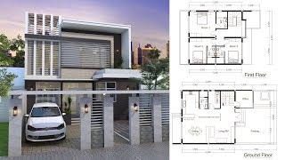 SketchUp Modern Home Plan 9x9m