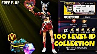 100 LEVEL ID COLLECTION REVEALED| INDIA'S FIRST HIGHEST LEVEL GIRL #idcollection #freefiregirls