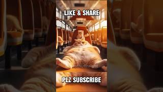 Chubby Cat's Bus Tragedy #cat #sad #story #catlover #baldcat #funny #aicat #shorts