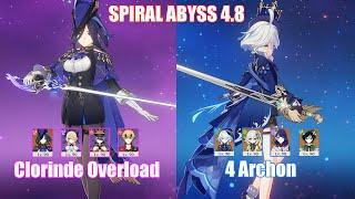 C0 Clorinde Overload & 4 Archon | Spiral Abyss 4.8 | Genshin Impact