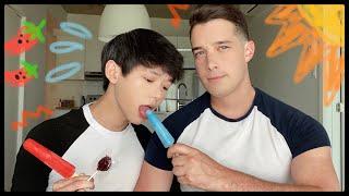 The hottest lollipop kissing challenge (gay couple challenge)