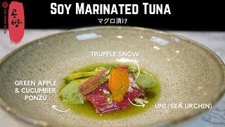 Tuna Series 1: Soy Marinated Tuna, Cucumber & Green Apple Ponzu, Truffle Snow and Uni | Tuna Zuke