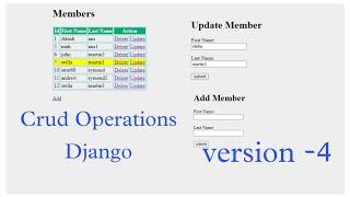 Django Framework Python | CRUD operations | Create, Read,Update,Delete Application