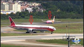 Gravamos Essa Imagem Espetacular Dois Aviões Da Boeing Lindíssimo No Aeroporto De Guarulhos