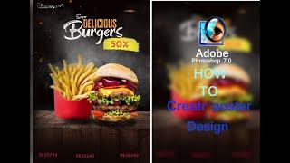 How To Create a Banner Desing Fast Food Poster in  Photoshop | Adobe Photoshop 7.0 in Hindi Tutorial