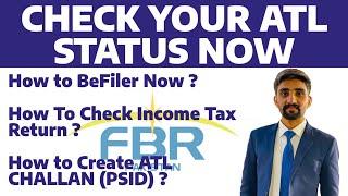 How to Check Active Status in ATL - FBR - IRIS How to be filer Again & Create ATL Challan